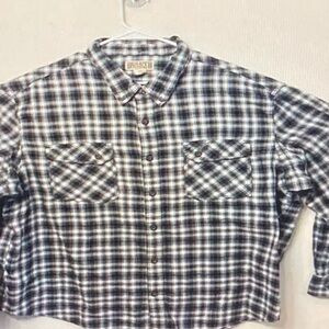 Duluth Trading Co Black and White Checkered Shirt